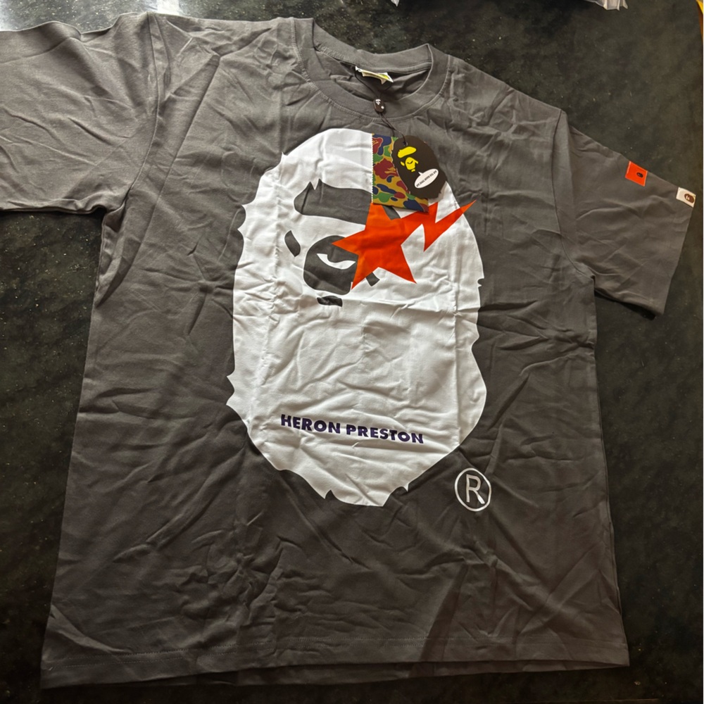 Heron Preston Gray Short Sleeve Tee Casual Essential